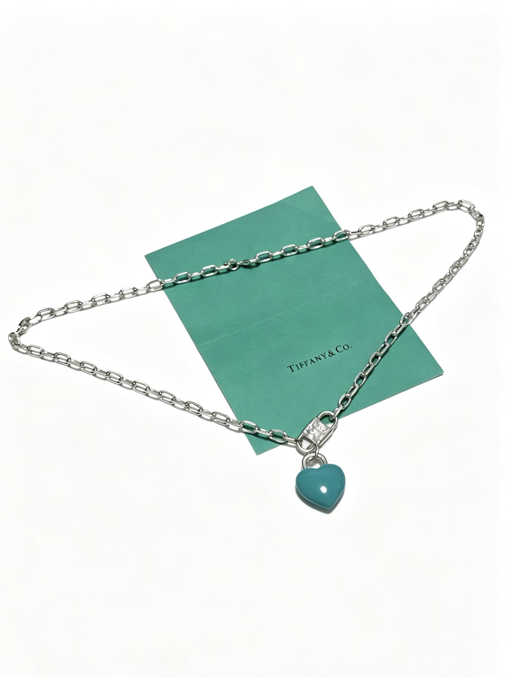 Tiffany & Co. Blue Heart Lock Necklace